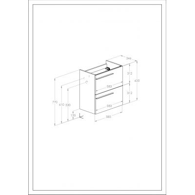 Szafka 58.5x34.6x63.5 cm podumywalkowa wisząca zielona A857778534 Roca Ella