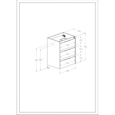 Szafka 58.5x45.2x74 cm podumywalkowa wisząca biała-czarna A857866606 Roca Alpine