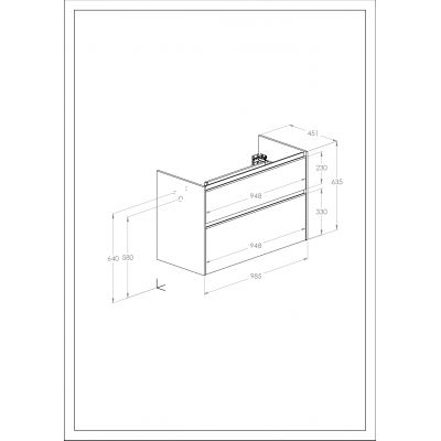 Szafka 98.5x45.1x63.5 cm podumywalkowa wisząca dąb A857902464 Roca Gap Pro