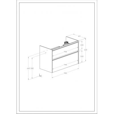 Szafka 98.5x45.1x63.5 cm podumywalkowa wisząca czarna A857903532 Roca Gap Pro