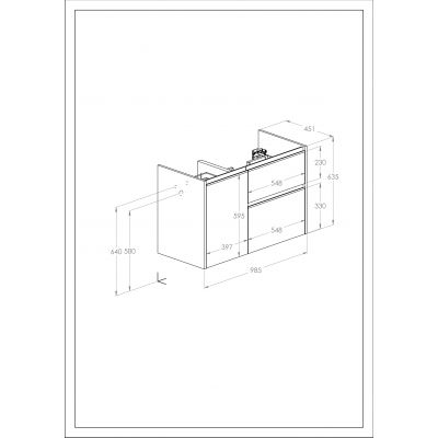 Szafka 98.5x45.1x63.5 cm podumywalkowa wisząca biała A857905806 Roca Gap Pro