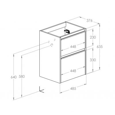 Szafka 48.5x37.6x63.5 cm podumywalkowa wisząca czarna A857907532 Roca Gap Pro