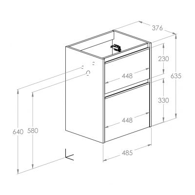 Szafka 48.5x37.6x63.5 cm podumywalkowa wisząca niebieska A857907538 Roca Gap Pro