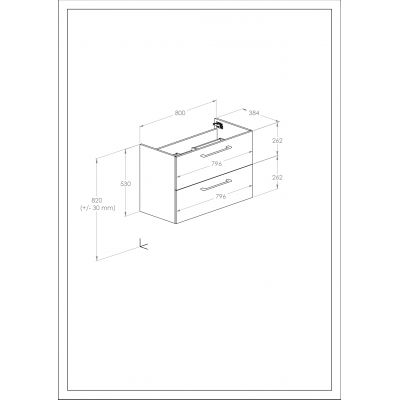 Szafka 80x38.4x53 cm podumywalkowa wisząca czarna A857953532 Roca Roma Compact