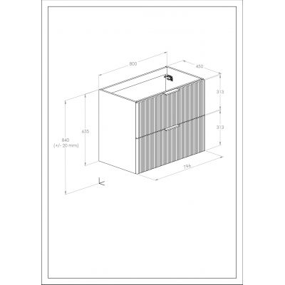 Szafka 80x45x63.5 cm podumywalkowa wisząca biała A857955529 Roca Reef