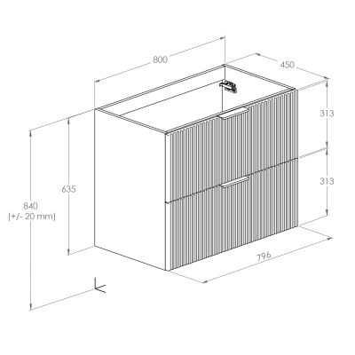 Szafka 80x45.2x63.5 cm podumywalkowa wisząca A857955539 Roca Reef