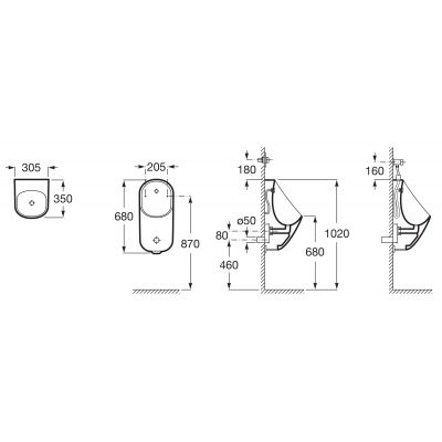 Pisuar A3590J2000 Roca Proton