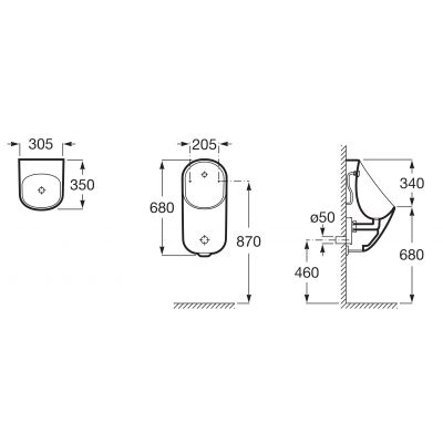 Pisuar A3590J4000 Roca Proton