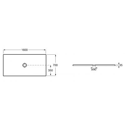 Brodzik prostokątny 160x70 cm onyks A3740L3640 Roca Cratos
