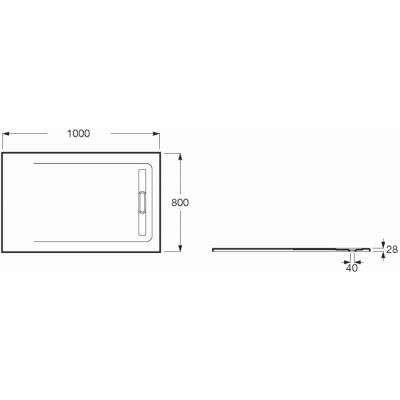 Brodzik prostokątny z syfonem 100x80 cm szary AP6013E832001200 Roca Aquos
