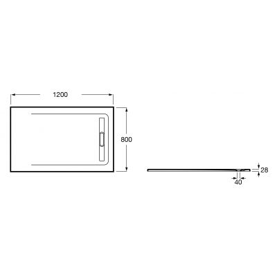 Brodzik prostokątny AP6014B032001660 Roca Aquos