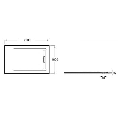 Brodzik prostokątny AP6017D03E801660 Roca Aquos