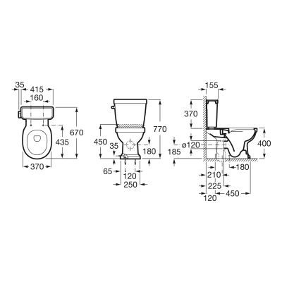 Miska kompakt WC biały A3420A7000 Roca Carmen