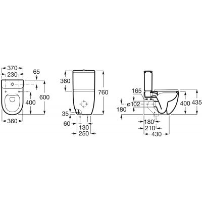 Miska kompakt WC biały A34224L000 Roca Meridian
