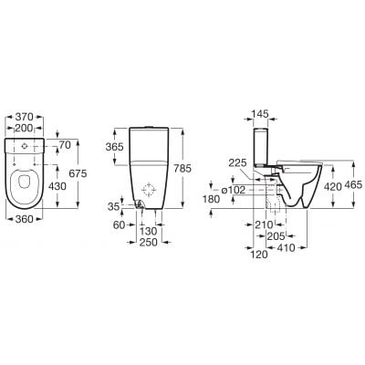 Miska kompakt WC biały A342687S00 Roca Ona