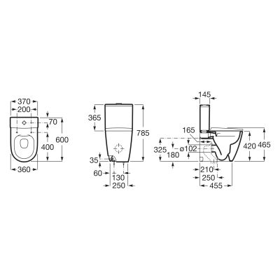 Miska kompakt WC biały A342688S00 Roca Ona