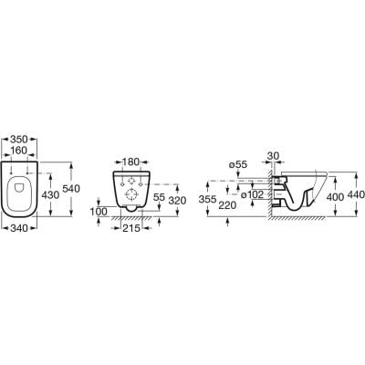 Miska WC wisząca biały A346477000 Roca Gap