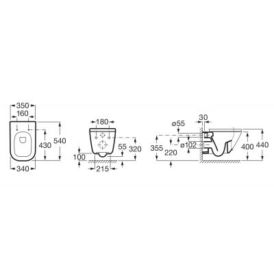 Miska WC wisząca bez kołnierza biały A346477S00 Roca Gap
