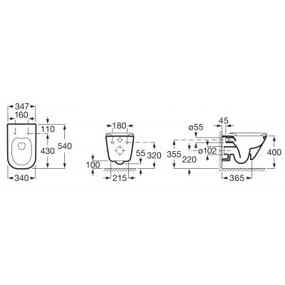 Zestaw miska + deska wolnoopadająca A34H470000 Roca Gap