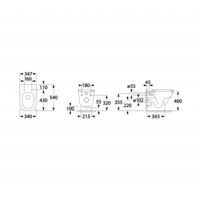Zestaw miska + deska wolnoopadająca A34H472000 Roca Gap Square