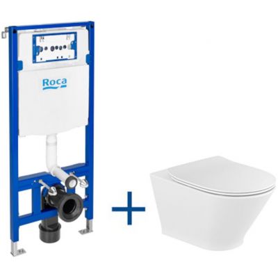 Zestaw WC stelaż + miska + deska A893104470 Roca Gap Round