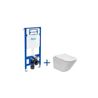 Zestaw miska z deską i stelaż A893104510 Roca Gap Square