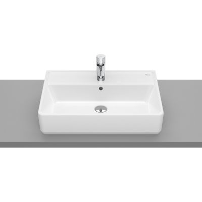 Umywalka 60x42 cm prostokątna nablatowa biała A3270MN000 Roca Gap