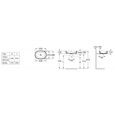 Umywalka 55x39 cm owalna nablatowa biała A3270Y1000 Roca Gap