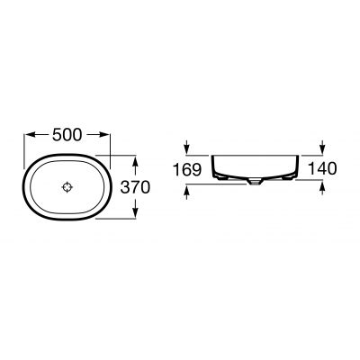Umywalka 50x37 cm owalna nablatowa biała A327520S00 Roca Inspira