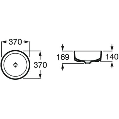 Umywalka 37x37 cm okrągła nablatowa biała A327523000 Roca Inspira