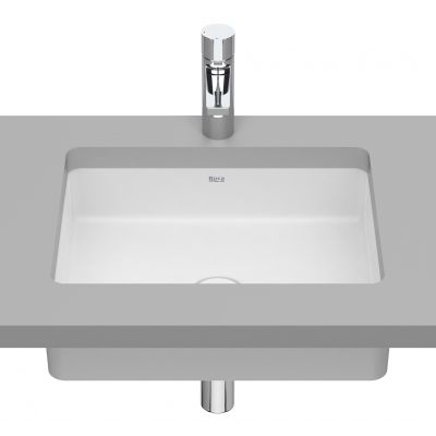 Umywalka 43x32.5 cm prostokątna podblatowa biała A327536620 Roca Inspira