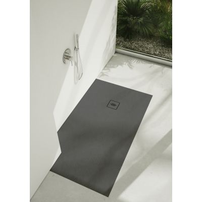 Brodzik prostokątny z maskownicą 100x80 cm szary 3SPP1P80100SSTM1SST Schedline Protos Grey Stone