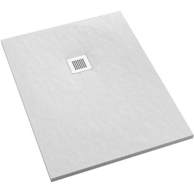 Brodzik prostokątny z maskownicą 120x90 cm biały 33117BSTM2 Schedpol Kalait White Stone