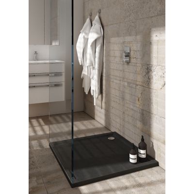 Brodzik kwadratowy 80x80 cm czarny 32330CST Schedpol Caspar New Black Stone