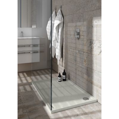 Brodzik prostokątny z syfonem 100x90 cm cement 32345CTST Schedpol Caspar New Cement Stone