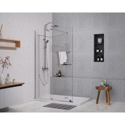 Ścianka prysznicowa walk-in 140 cm chrom połysk/szkło przezroczyste BK258T14 Sea-Horse Creative