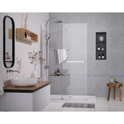 Ścianka prysznicowa walk-in 140 cm chrom połysk/szkło przezroczyste BK258T14 Sea-Horse Creative