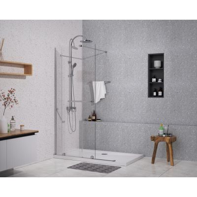 Ścianka prysznicowa walk-in 140 cm chrom połysk/szkło przezroczyste BK258T14 Sea-Horse Creative