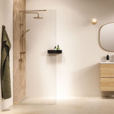 Ścianka prysznicowa walk-in 90 cm złoty szczotkowany/szkło przezroczyste PU010906495100 Sealskin Pure