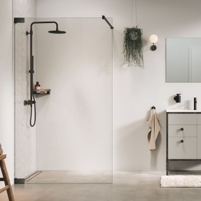 Ścianka prysznicowa walk-in 120 cm grafitowy szczotkowany/szkło przezroczyste PU011206145100 Sealskin Pure