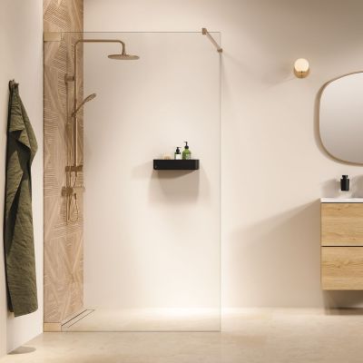 Ścianka prysznicowa walk-in 120 cm złoty szczotkowany/szkło przezroczyste PU011206495100 Sealskin Pure