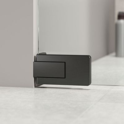 Drzwi prysznicowe 90 cm uchylne grafitowy szczotkowany/szkło przezroczyste PU140906145100 Sealskin Pure