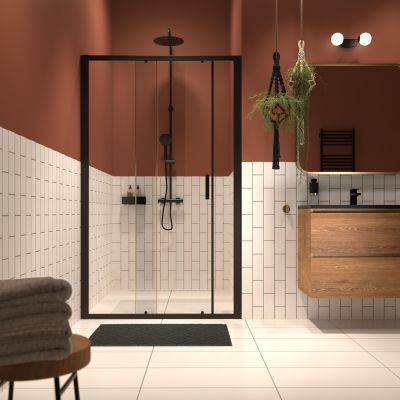 Drzwi prysznicowe 120 cm rozsuwane do wnęki XI101206195100 Sealskin INC