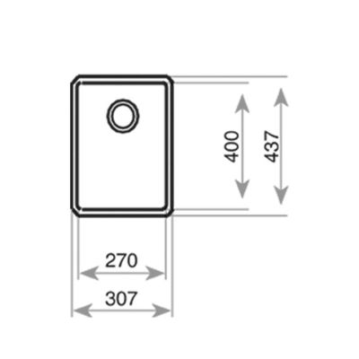 Zlewozmywak stalowy z syfonem 31x44 cm stal 115000009 Teka Be Linea