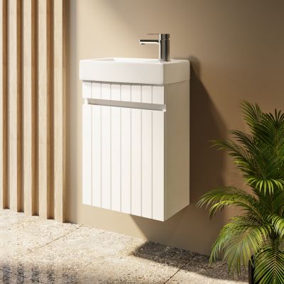 Umywalka z szafką 40.5 cm białą 001SU4001TR41355 Uptrend Miseno