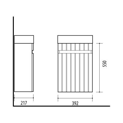Umywalka z szafką 40.5 cm białą 001SU4001TR41355 Uptrend Miseno