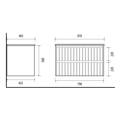 Umywalka z szafką 80 cm zieloną 002SU8003UP4530800 Uptrend Melito