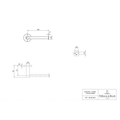 Villeroy & Boch Elements Tender TVA15101400061 uchwyt na papier toaletowy chrom