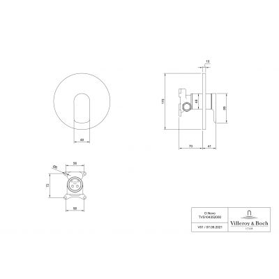 Villeroy & Boch O.Novo TVS10435200061 bateria prysznicowa podtynkowa podtynkowa chrom