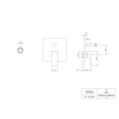 Villeroy & Boch Subway 3.0 TVS11200300076 bateria wannowo-prysznicowa podtynkowa podtynkowa złoty